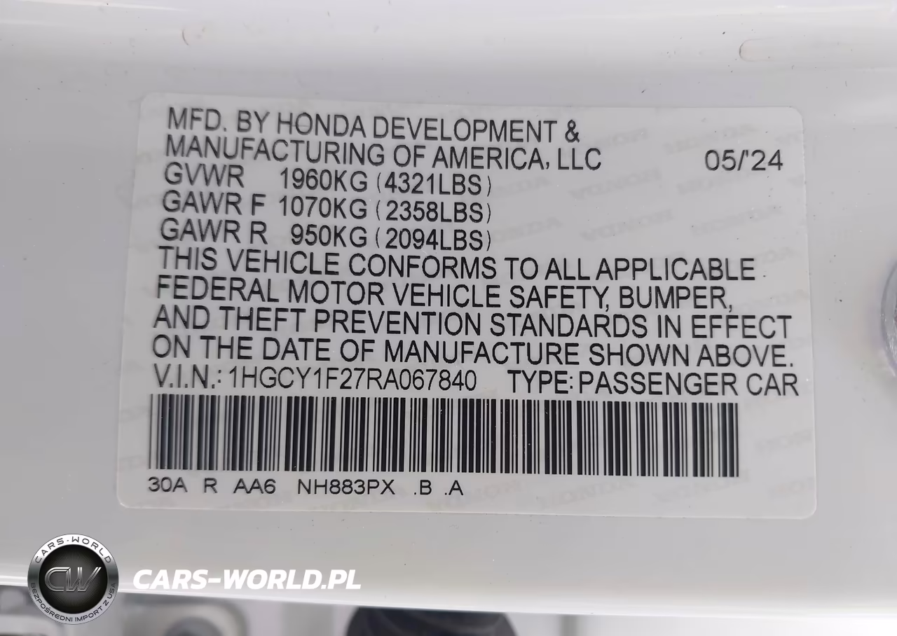 2024 Honda Accord Lx VIN:1HGCY1F27RA067840 - 9
