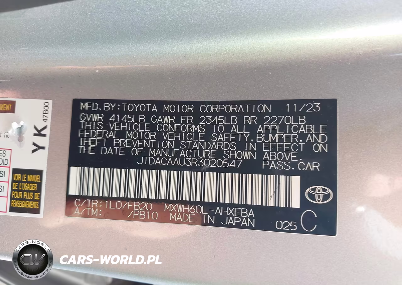 2024 Toyota Prius Le VIN:JTDACAAU3R3020547 - 9