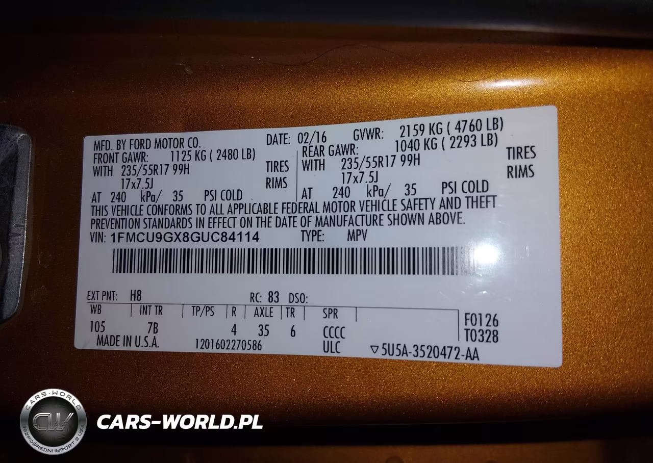 2016 Ford Escape Se VIN:1FMCU9GX8GUC84114 - 9