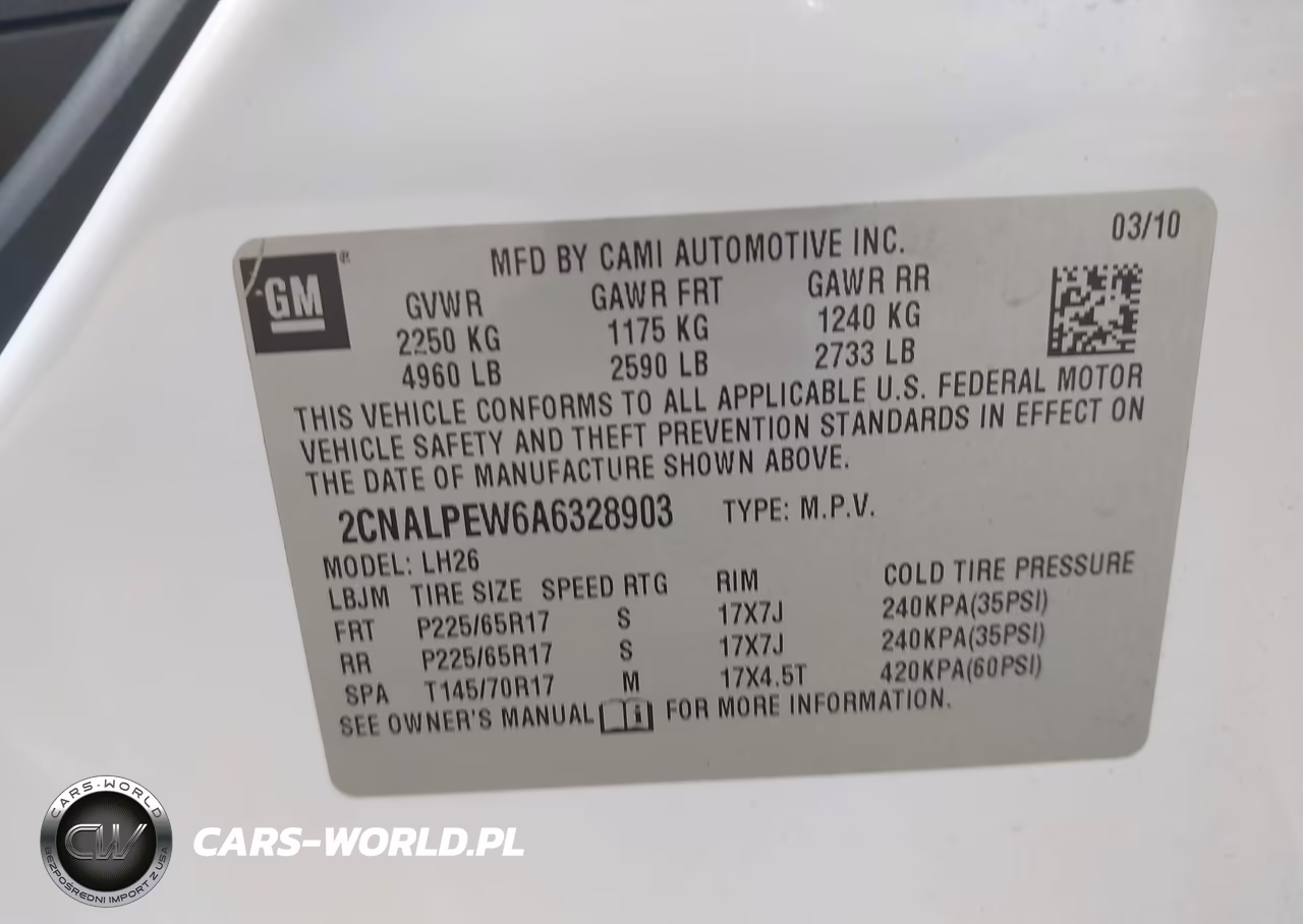 2010 Chevrolet Equinox Lt VIN:2CNALPEW6A6328903 - 9