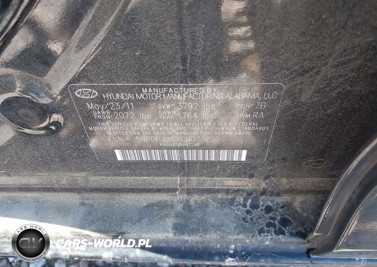 2012 Hyundai Elantra Gls VIN:5NPDH4AEXCH070737 - 9