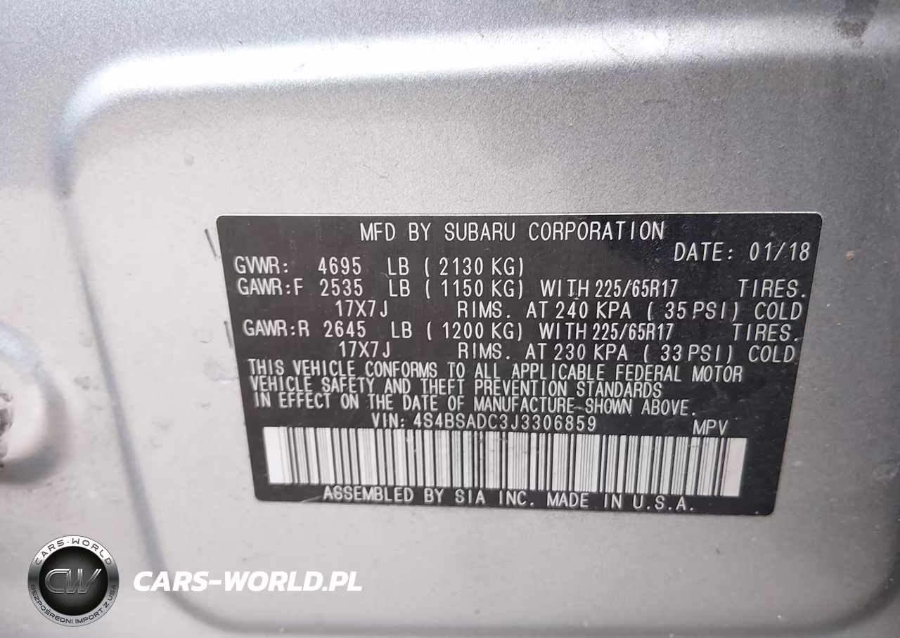 2018 Subaru Outback 2.5I Premium VIN:4S4BSADC3J3306859 - 9