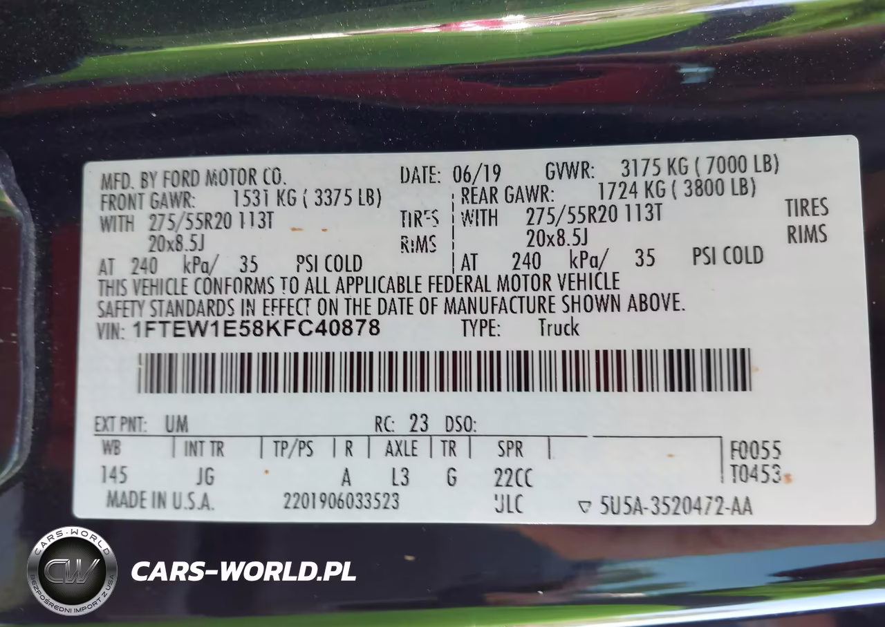 2019 Ford F-150 Xl VIN:1FTEW1E58KFC40878 - 9