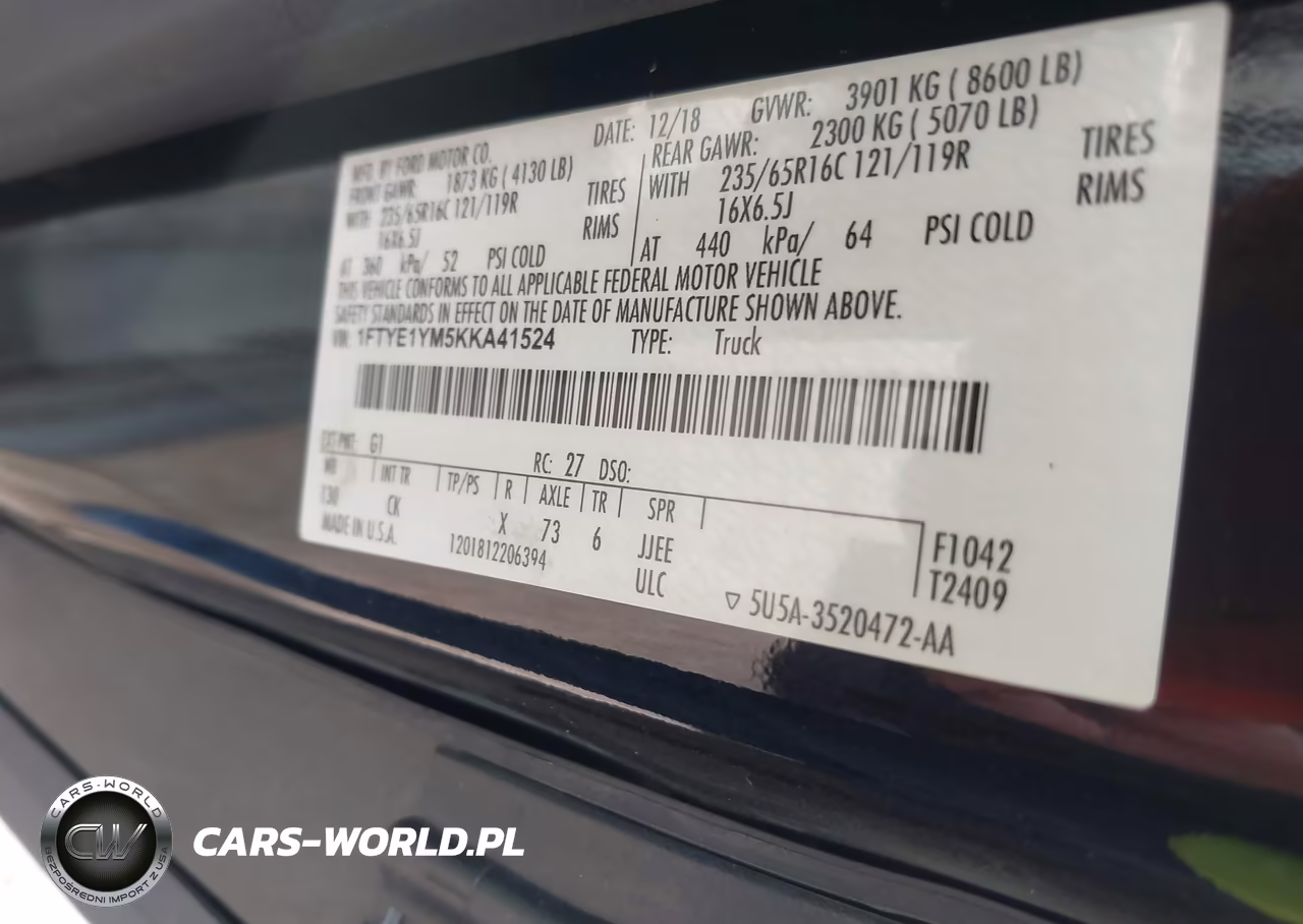2019 Ford Transit-150 VIN:1FTYE1YM5KKA41524 - 9