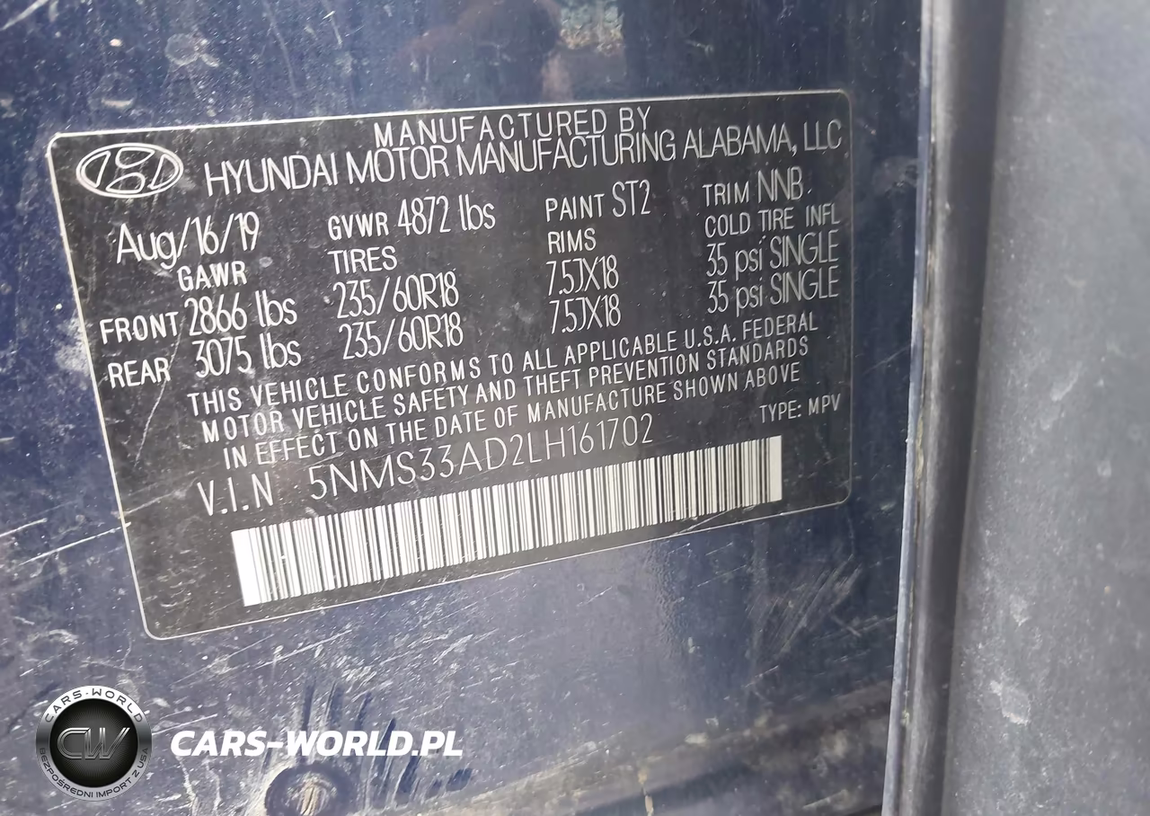 2020 Hyundai Santa Fe Sel VIN:5NMS33AD2LH161702 - 9
