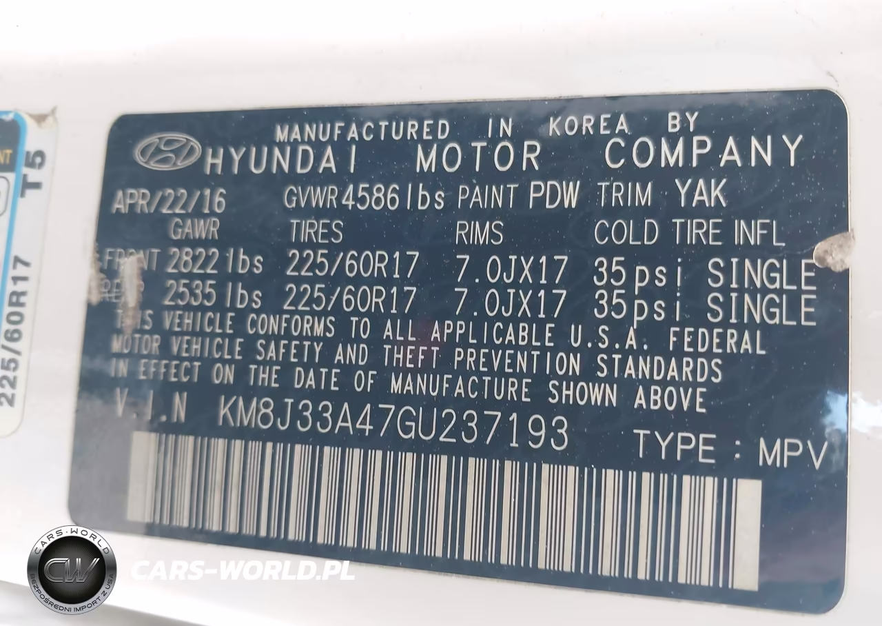 2016 Hyundai Tucson Se VIN:KM8J33A47GU237193 - 9
