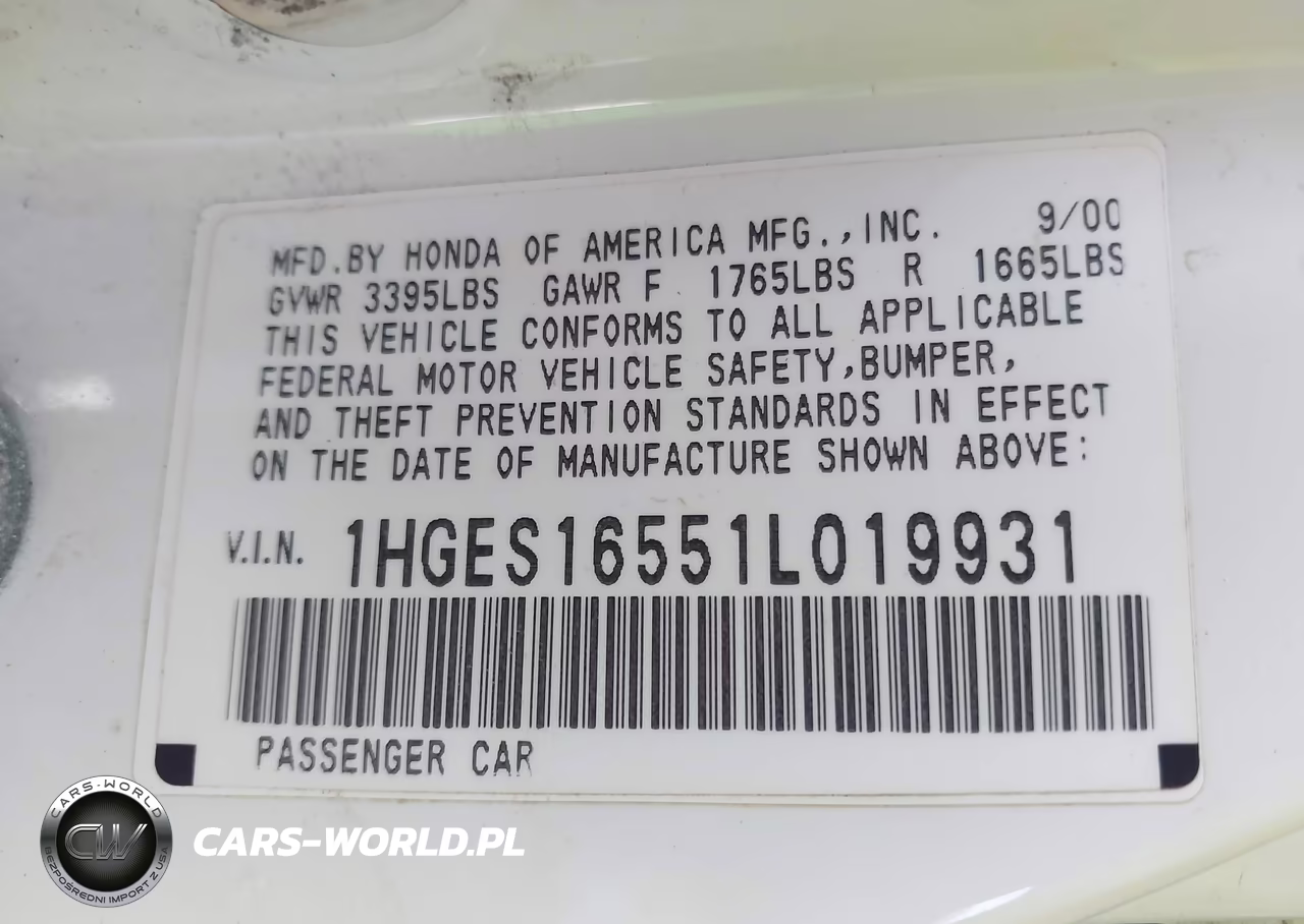 2001 Honda Civic Lx VIN:1HGES16551L019931 - 9