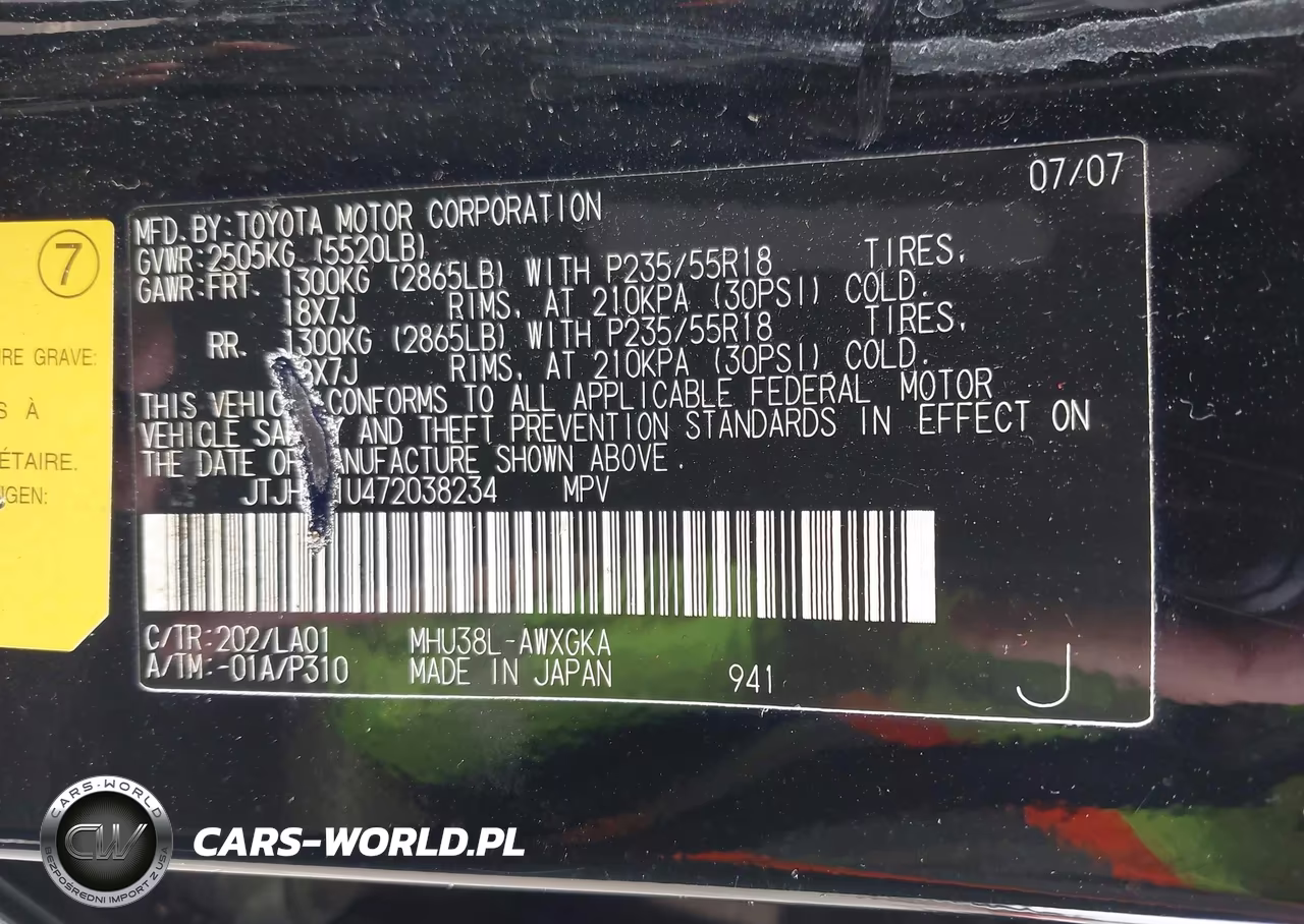 2007 Lexus Rx 400H VIN:JTJHW31U472038234 - 18