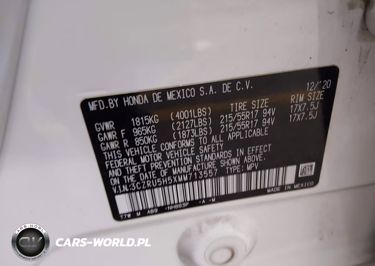 2021 Honda Hr-V 2Wd Ex VIN:3CZRU5H5XMM713557 - 9