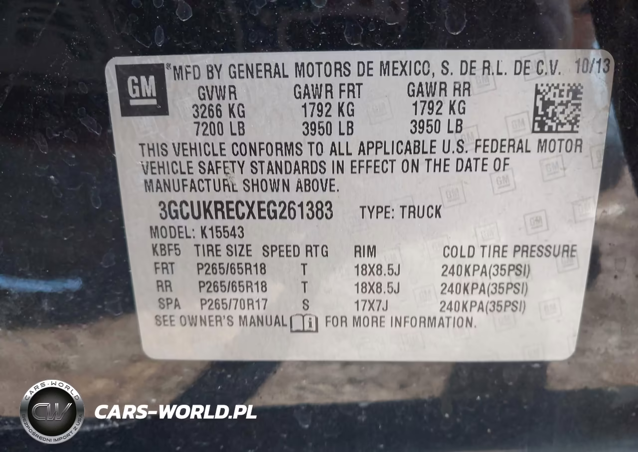 2014 Chevrolet Silverado 1500 2Lt VIN:3GCUKRECXEG261383 - 9