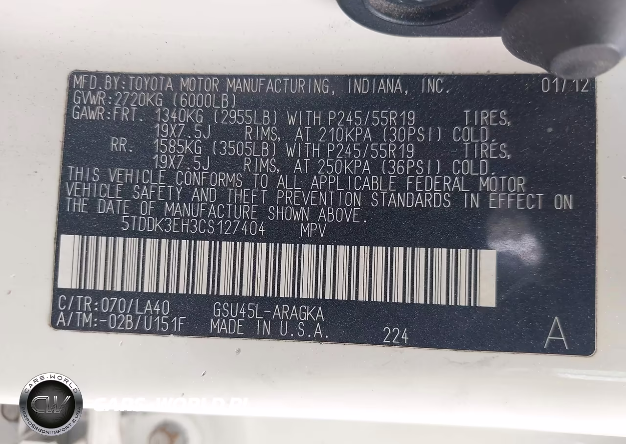 2012 Toyota Highlander Limited V6 VIN:5TDDK3EH3CS127404 - 9