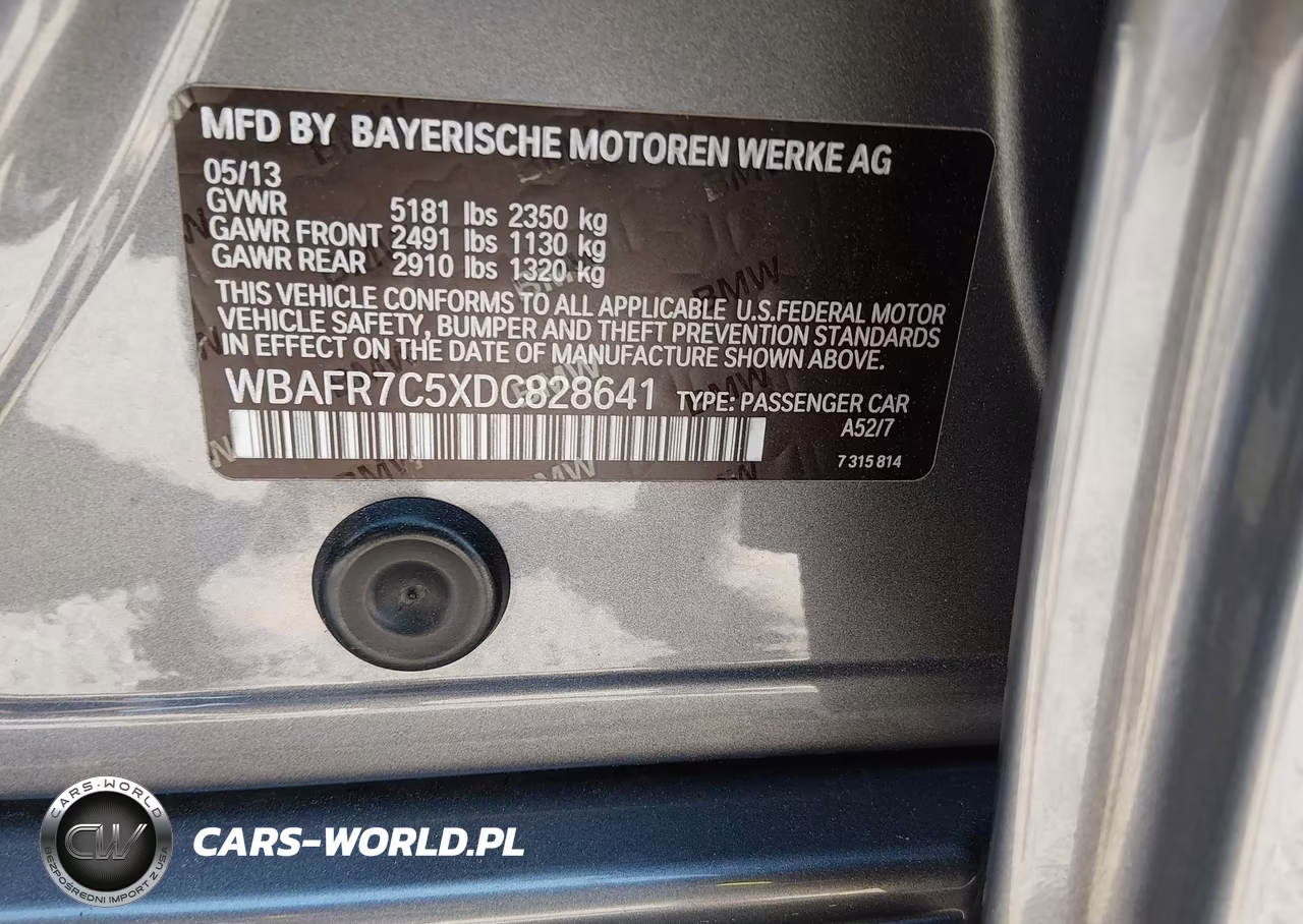 2013 BMW 535I VIN:WBAFR7C5XDC828641 - 9