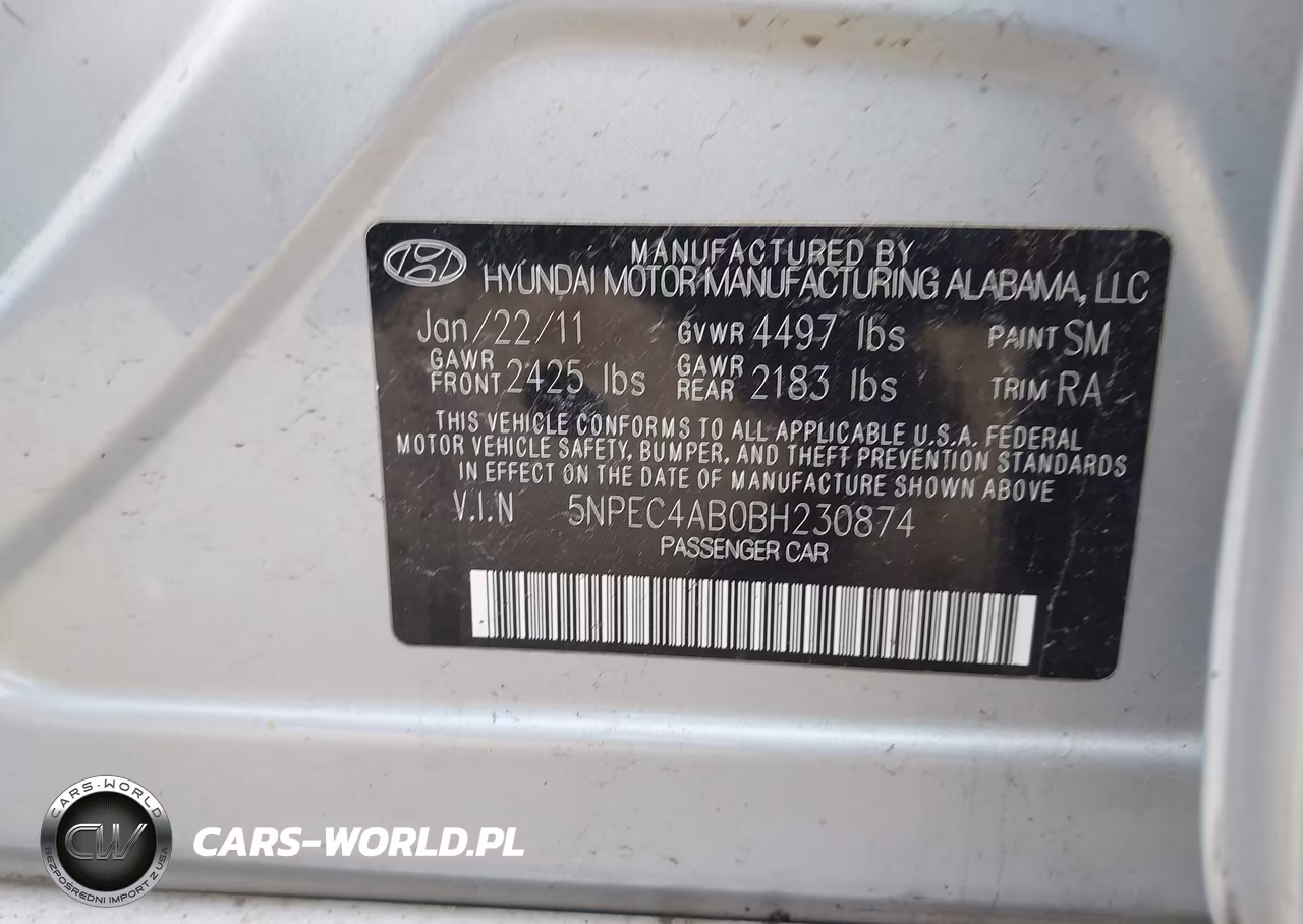 2011 Hyundai Sonata Limited 2.0T VIN:5NPEC4AB0BH230874 - 9