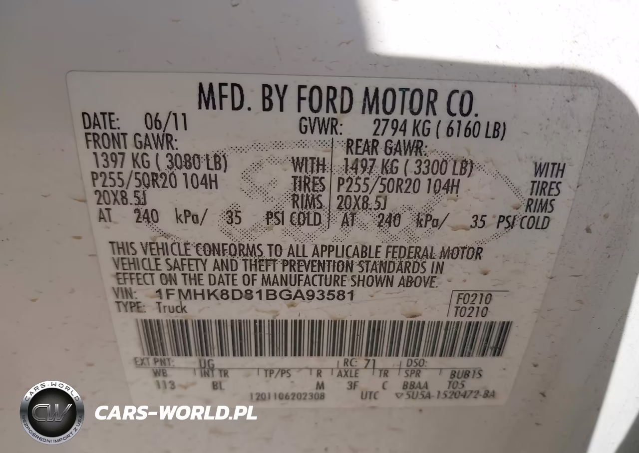 2011 Ford Explorer Xlt VIN:1FMHK8D81BGA93581 - 9