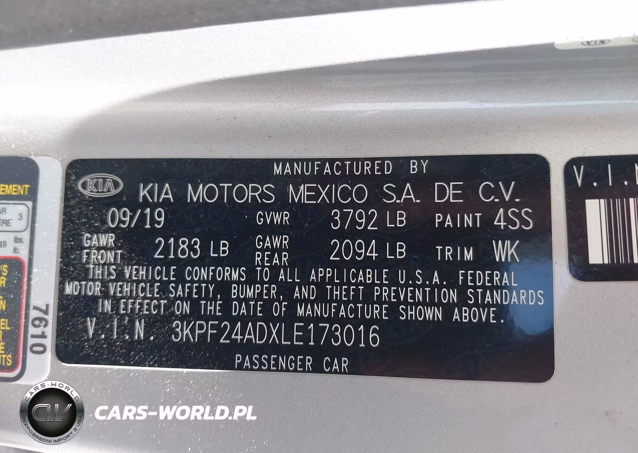 2020 Kia Forte Lxs VIN:3KPF24ADXLE173016 - 9