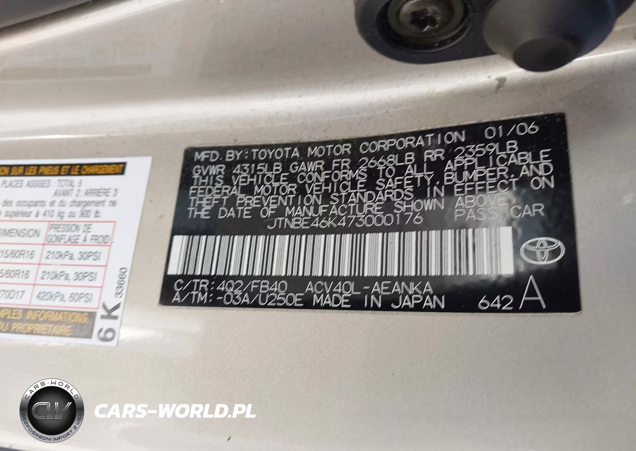 2007 Toyota Camry Le VIN:JTNBE46K473000176 - 9