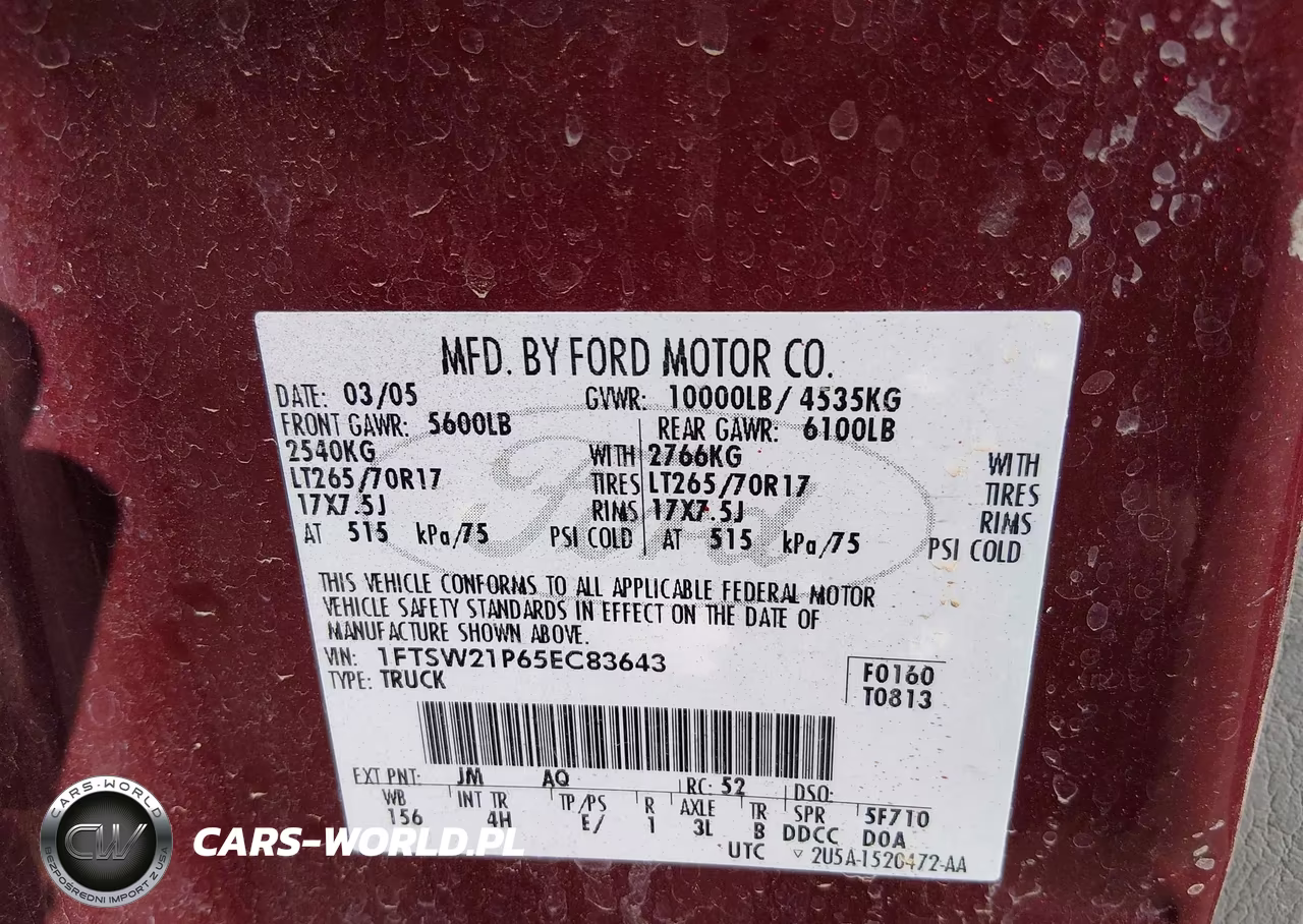 2005 Ford F-250 Lariat-Xl-Xlt VIN:1FTSW21P65EC83643 - 9