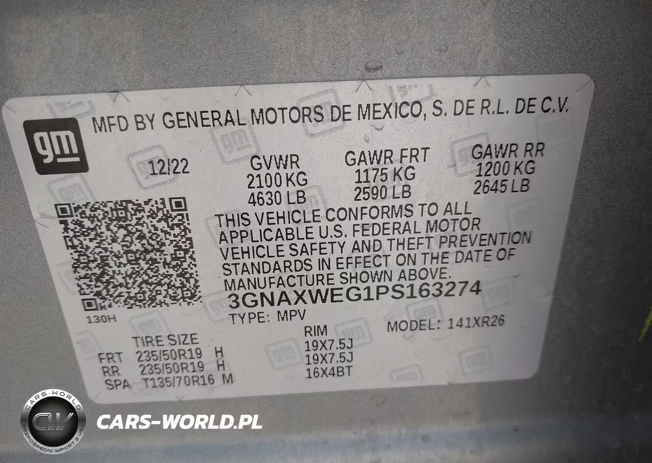 2023 Chevrolet Equinox Awd Rs VIN:3GNAXWEG1PS163274 - 9