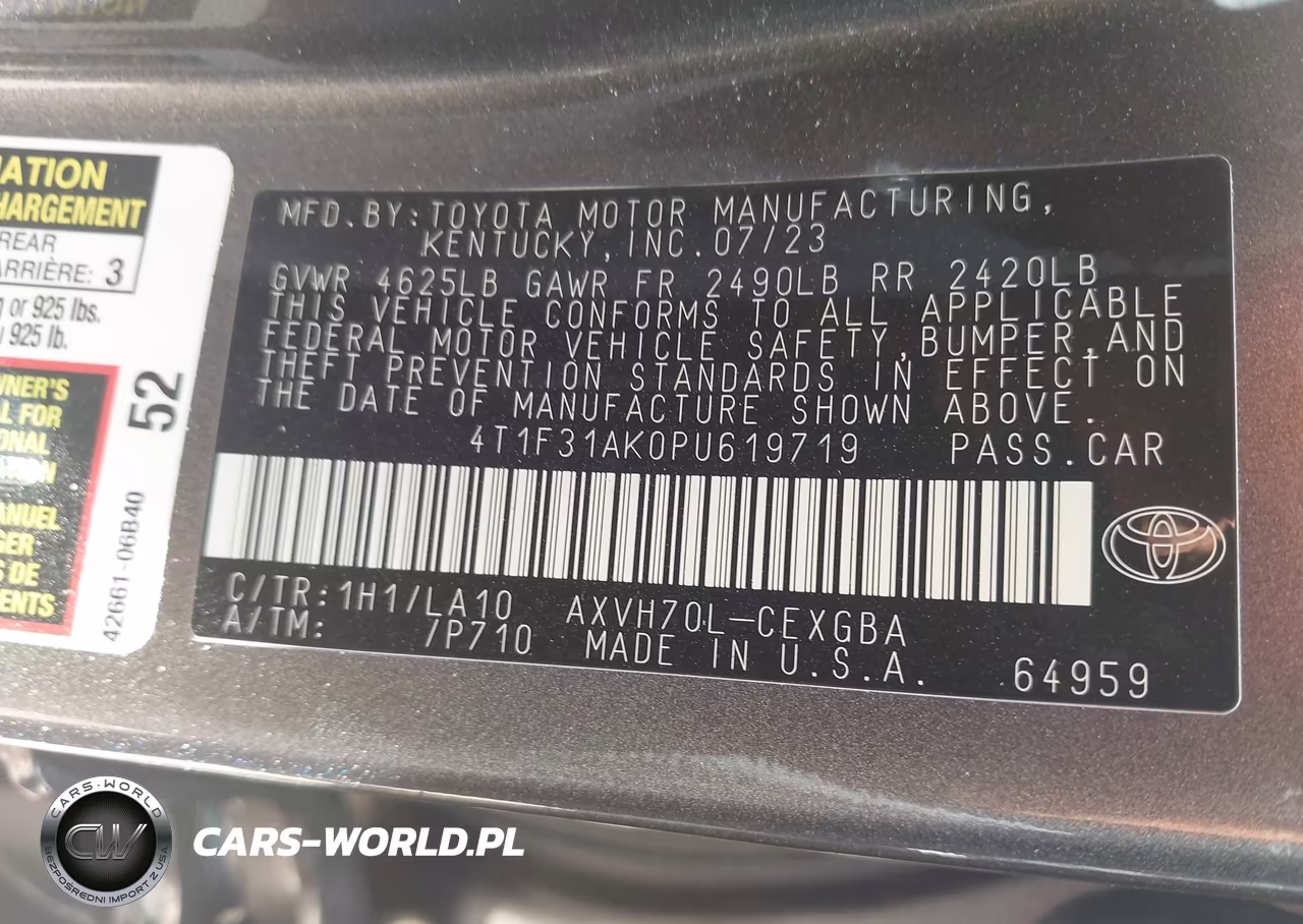 2023 Toyota Camry Xle Hybrid VIN:4T1F31AK0PU619719 - 9