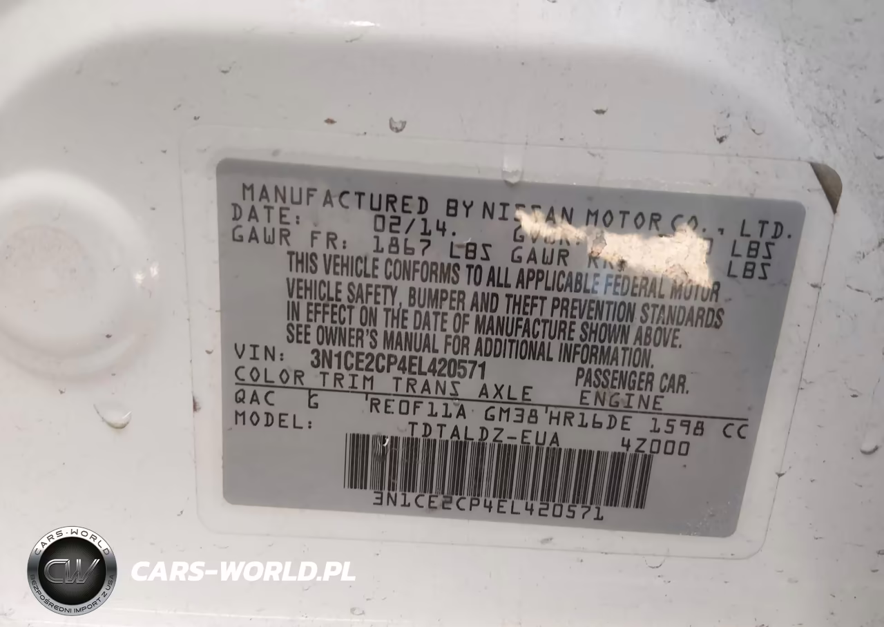 2014 Nissan Versa Note S (Sr)-S Plus-Sv VIN:3N1CE2CP4EL420571 - 9