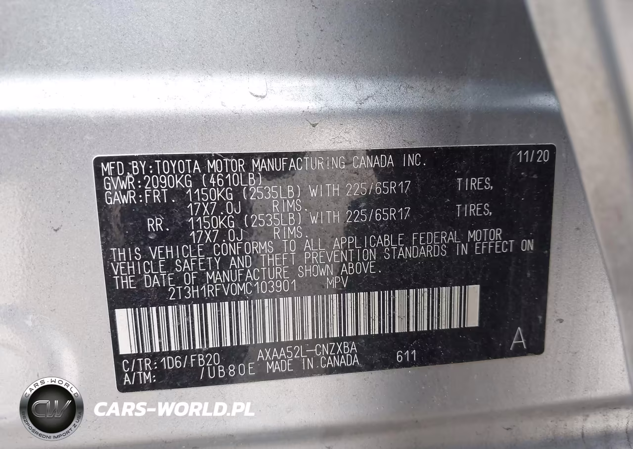2021 Toyota Rav4 Le VIN:2T3H1RFV0MC103901 - 9