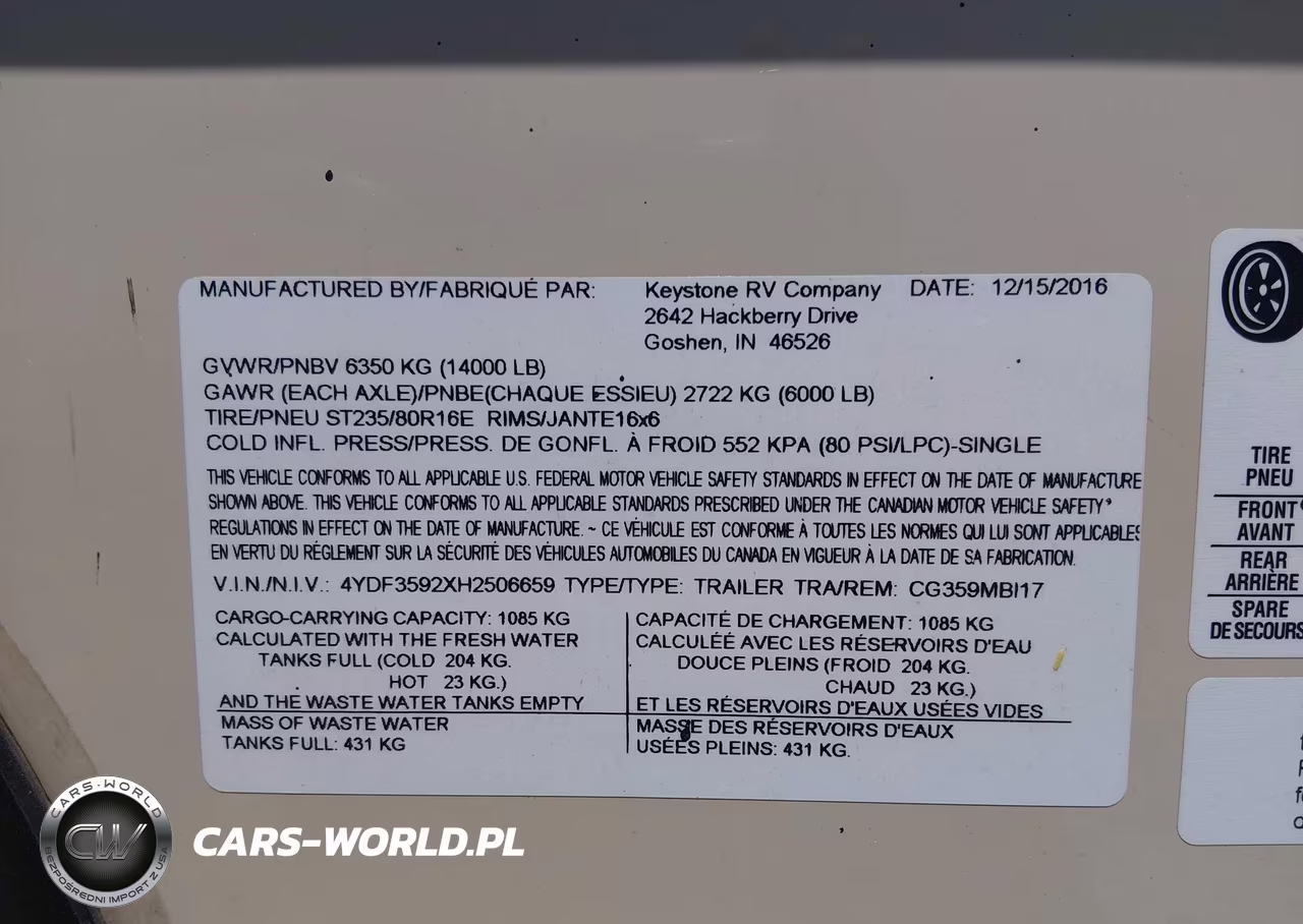 2017 Keystone Cougar Series M-359 VIN:4YDF3592XH2506659 - 9