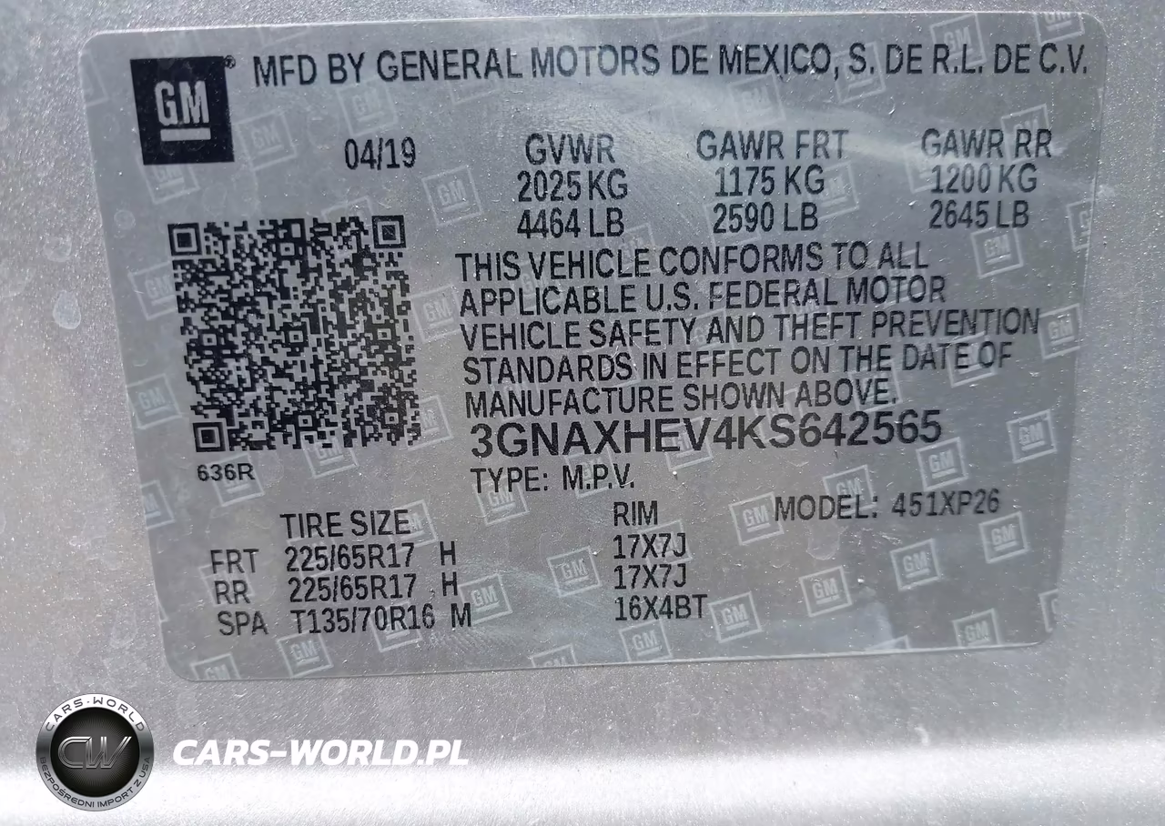 2019 Chevrolet Equinox Ls VIN:3GNAXHEV4KS642565 - 9