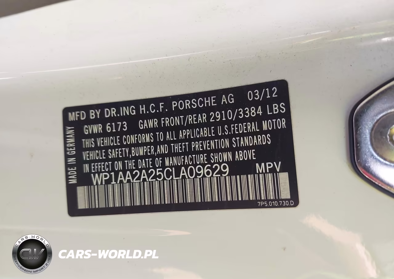 2012 Porsche Cayenne VIN:WP1AA2A25CLA09629 - 8