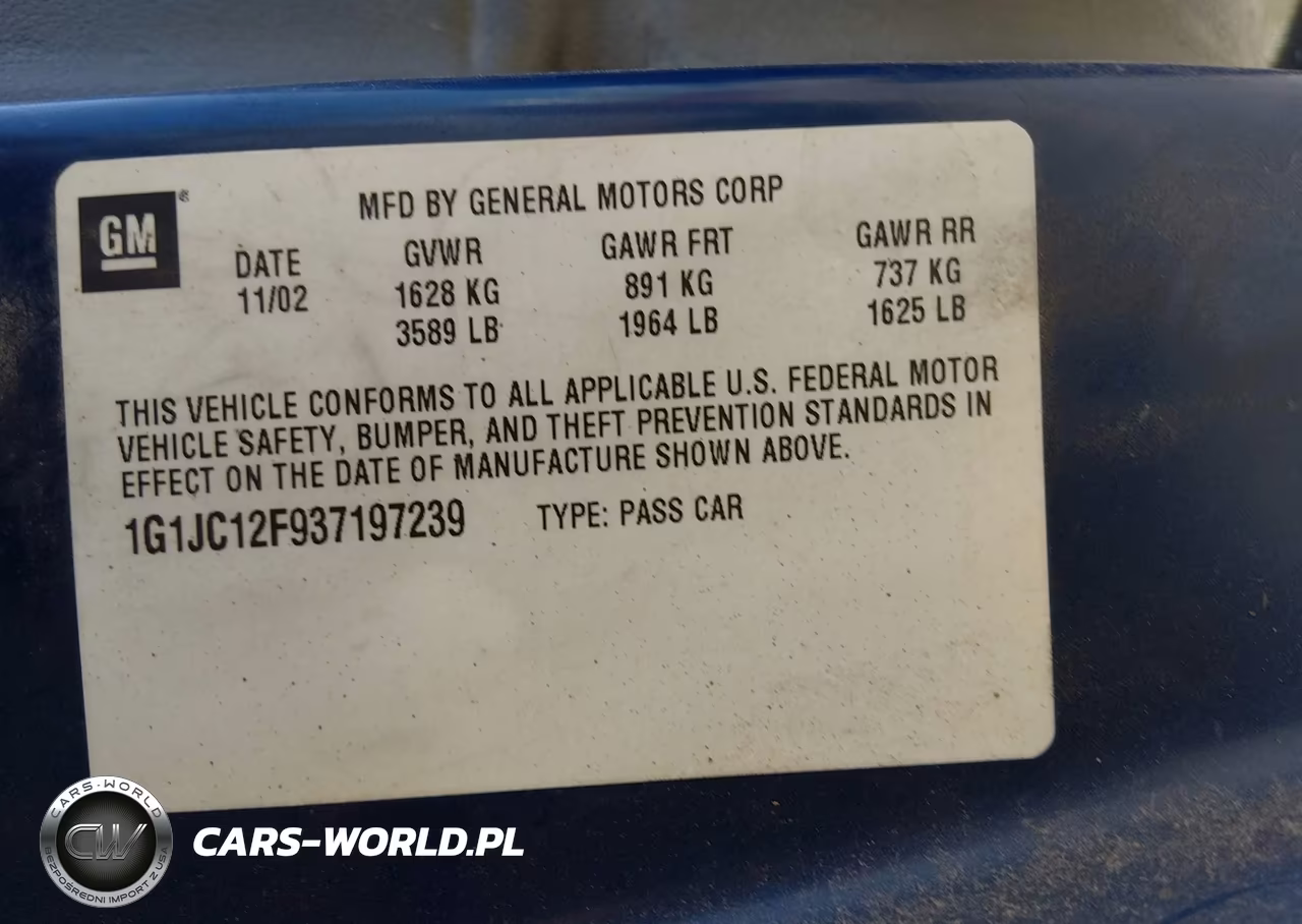 2003 Chevrolet Cavalier VIN:1G1JC12F937197239 - 9