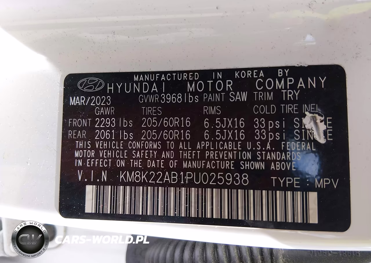 2023 Hyundai Kona Se VIN:KM8K22AB1PU025938 - 9