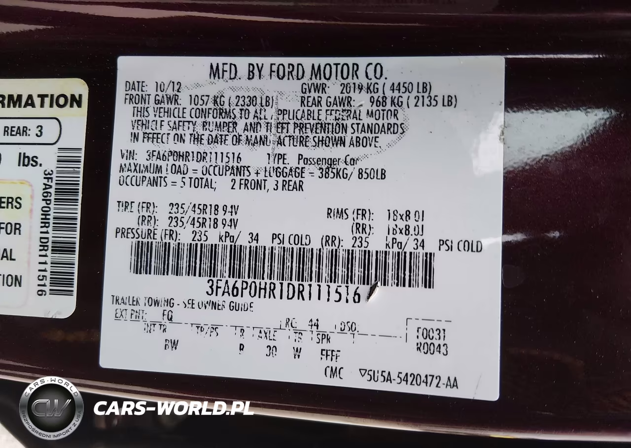 2013 Ford Fusion Se VIN:3FA6P0HR1DR111516 - 9