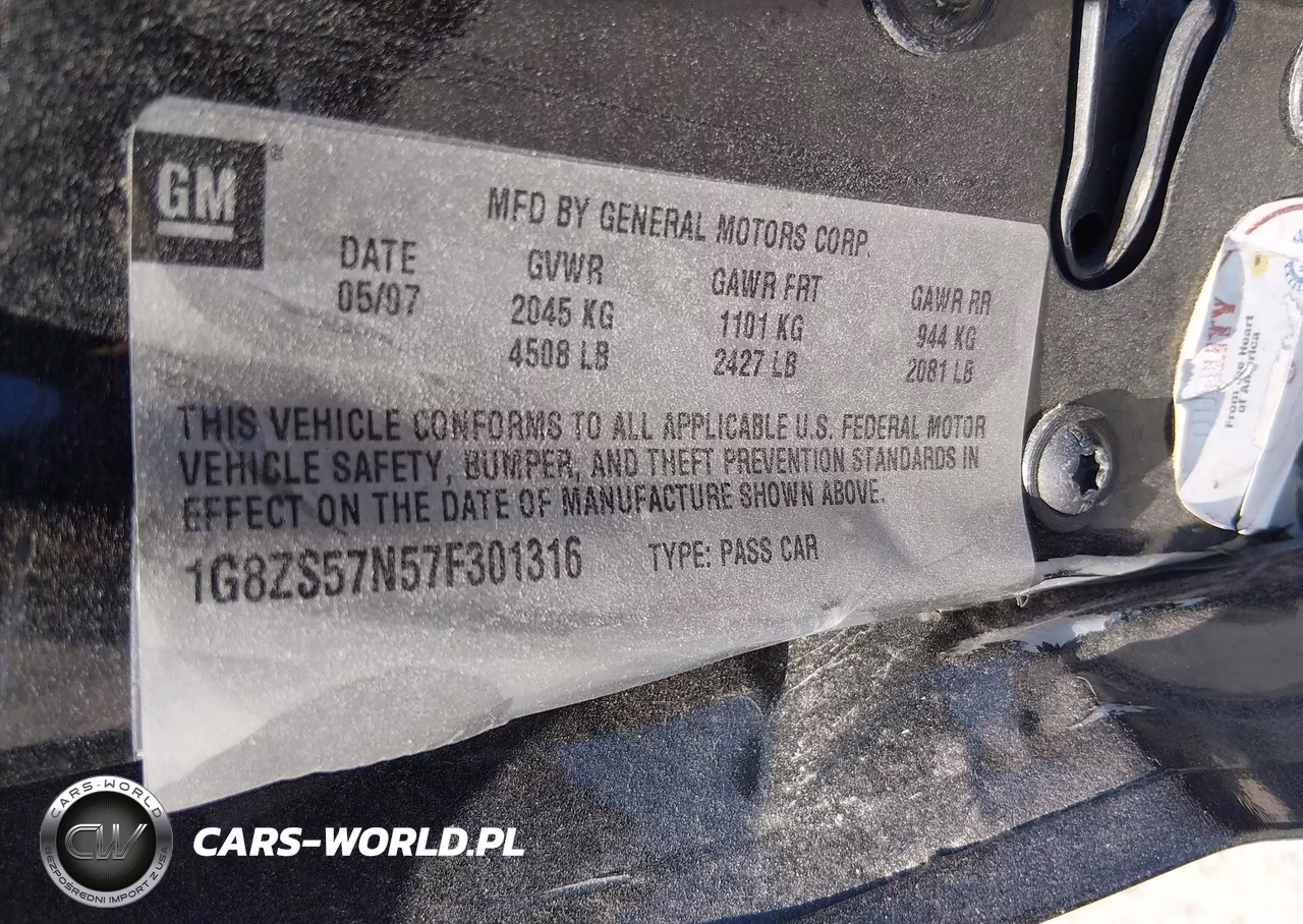 2007 Saturn Aura Xe VIN:1G8ZS57N57F301316 - 9