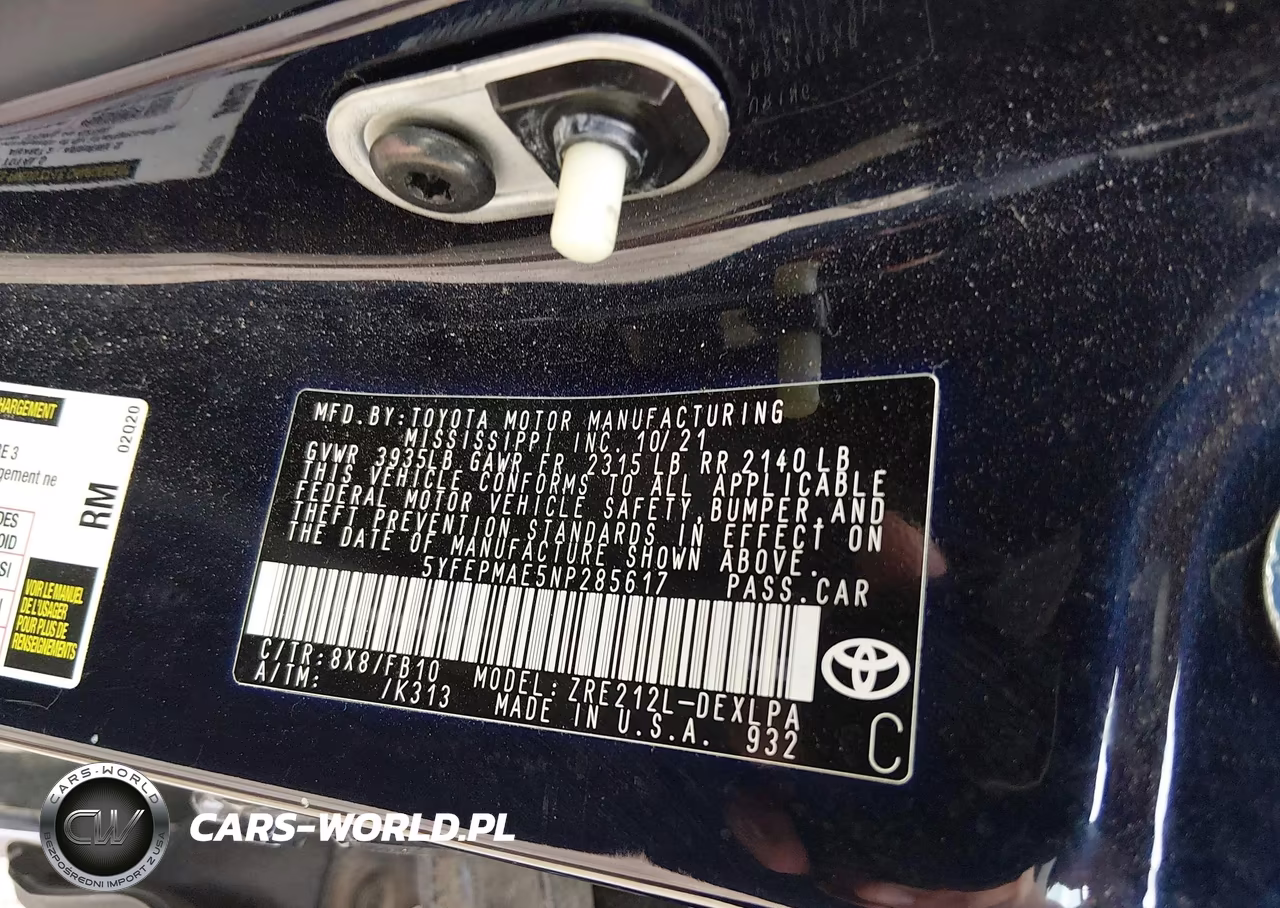 2022 Toyota Corolla Le VIN:5YFEPMAE5NP285617 - 9