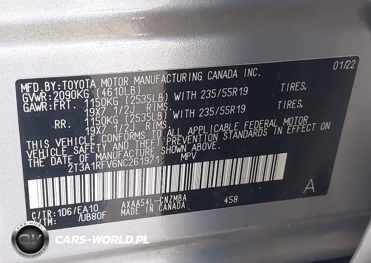 2022 Toyota Rav4 Xle Premium VIN:2T3A1RFV6NC261971 - 9