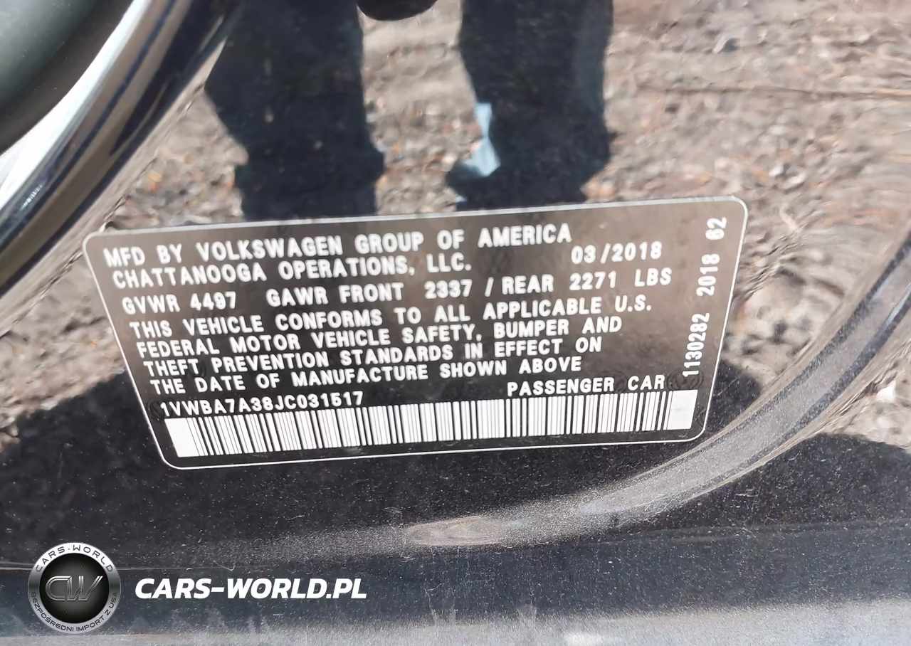 2018 Volkswagen Passat 2.0T Se VIN:1VWBA7A38JC031517 - 9
