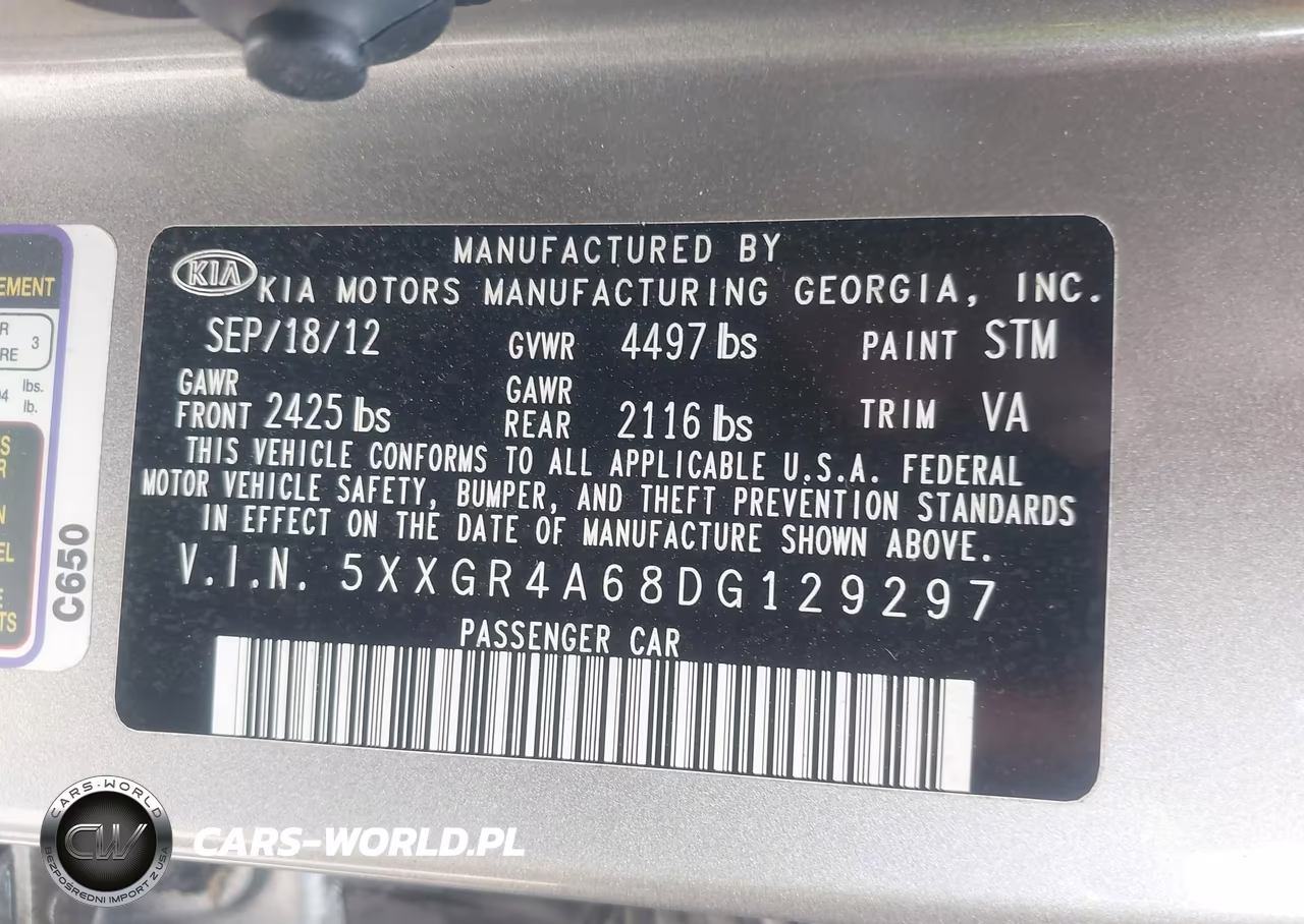 2013 Kia Optima Sx VIN:5XXGR4A68DG129297 - 9