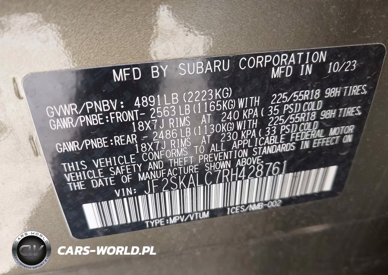 2024 Subaru Forester Limited VIN:JF2SKALC7RH428761 - 9
