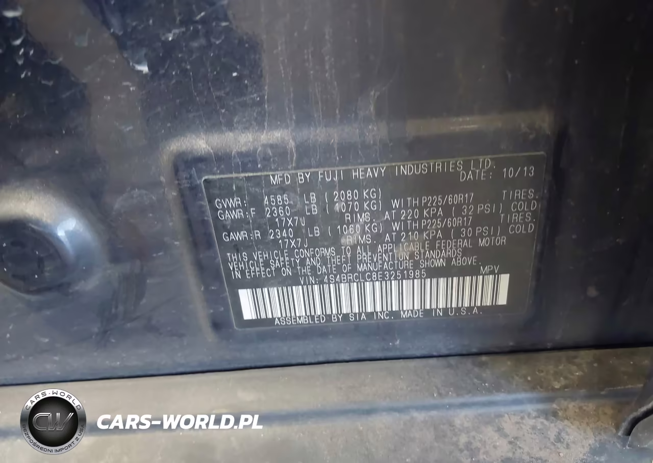 2014 Subaru Outback 2.5I Limited VIN:4S4BRCLC8E3251985 - 9