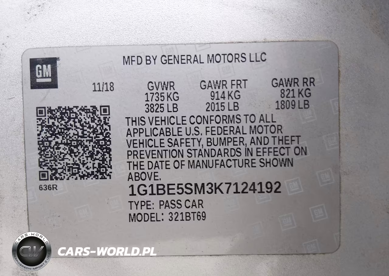 2019 Chevrolet Cruze Lt VIN:1G1BE5SM3K7124192 - 9