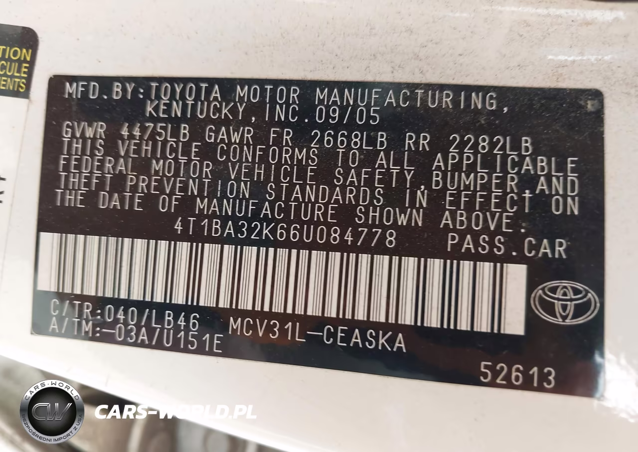 2006 Toyota Camry Se V6 VIN:4T1BA32K66U084778 - 9
