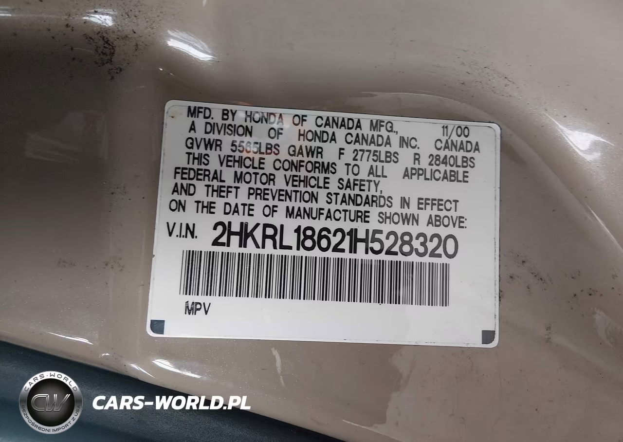 2001 Honda Odyssey Ex VIN:2HKRL18621H528320 - 9