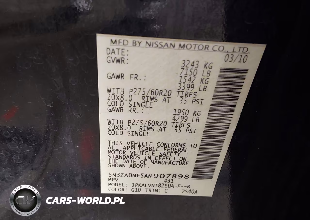 2010 Infiniti Qx56 VIN:5N3ZA0NF5AN907898 - 9