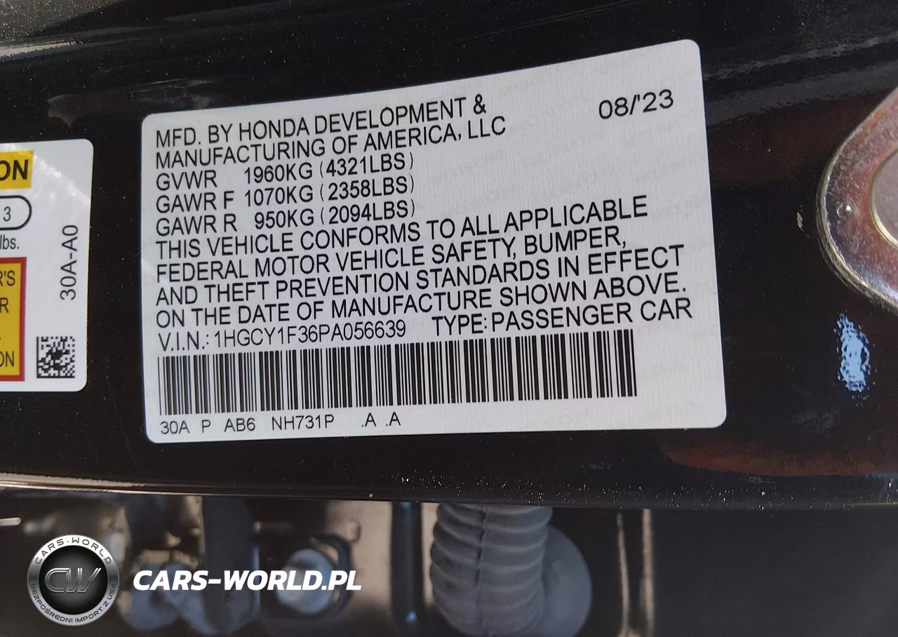 2023 Honda Accord Ex VIN:1HGCY1F36PA056639 - 9