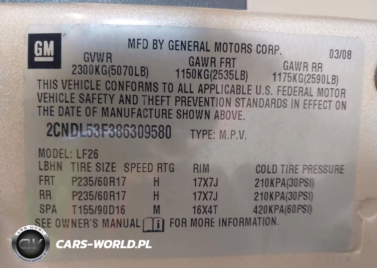 2008 Chevrolet Equinox Lt VIN:2CNDL53F386309580 - 9