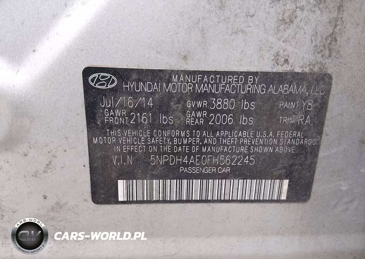 2015 Hyundai Elantra Se VIN:5NPDH4AE0FH562245 - 9
