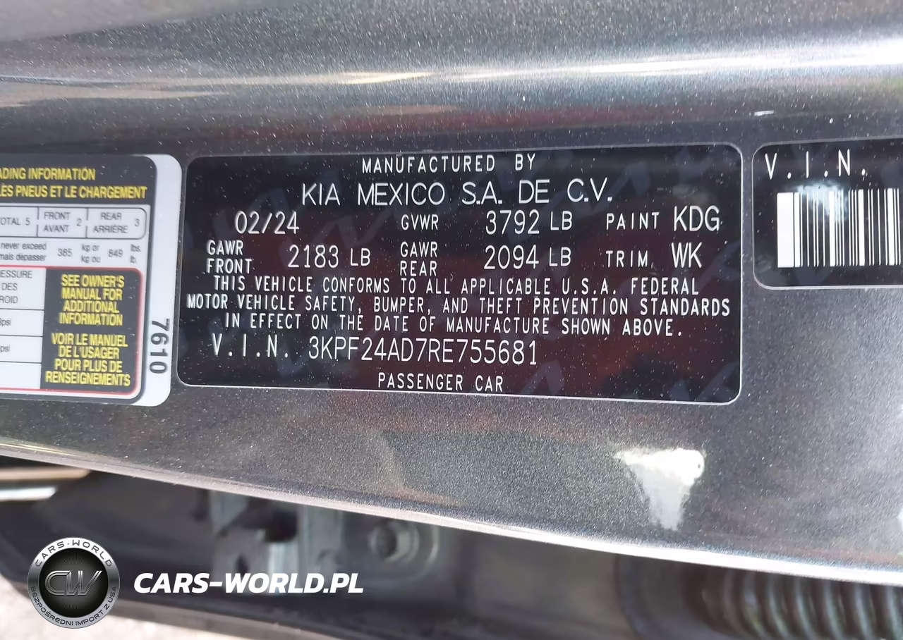 2024 Kia Forte Lxs VIN:3KPF24AD7RE755681 - 9