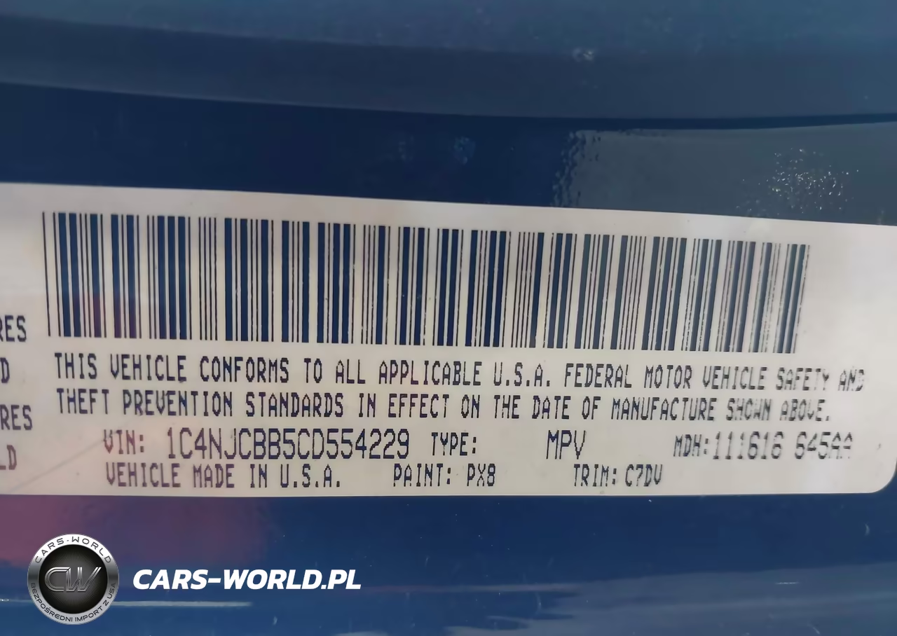 2012 Jeep Compass Sport VIN:1C4NJCBB5CD554229 - 9