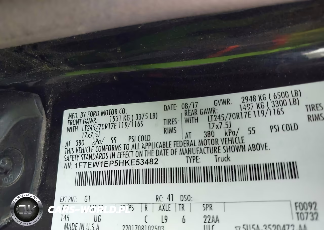 2017 Ford F-150 Xlt VIN:1FTEW1EP5HKE53482 - 9
