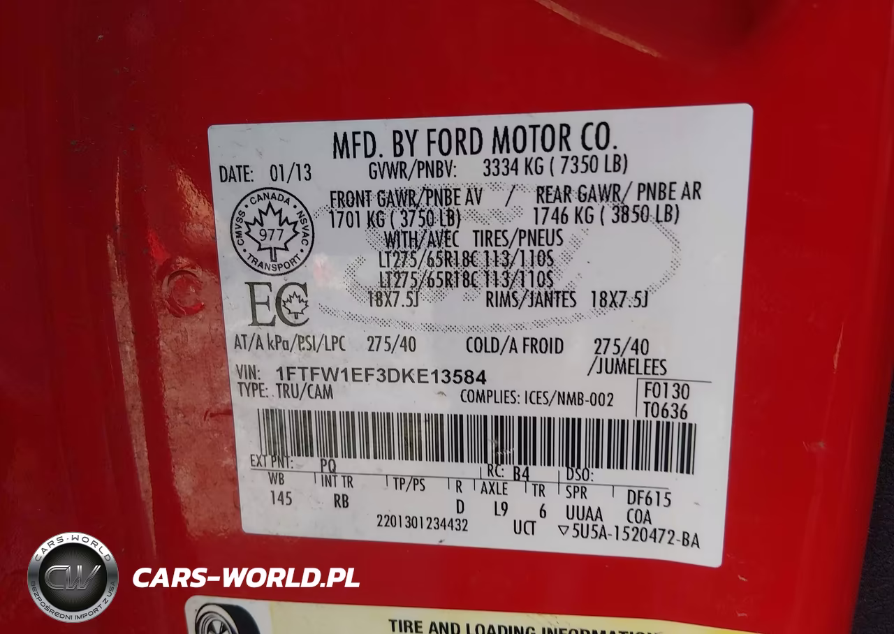 2013 Ford F-150 Fx4 VIN:1FTFW1EF3DKE13584 - 9