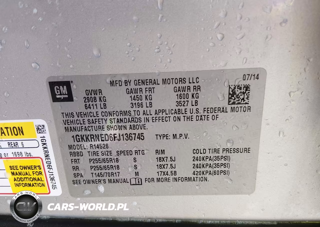2015 GMC Acadia Sle-1 VIN:1GKKRNED6FJ136745 - 9